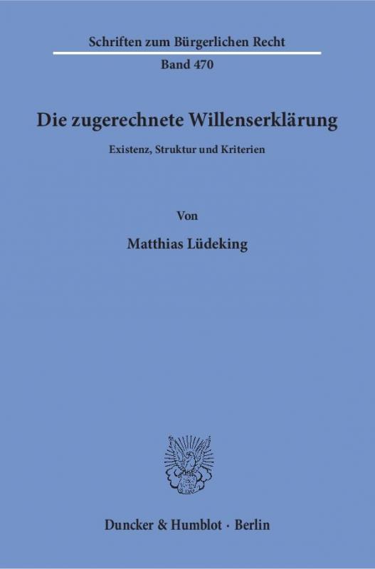 Cover-Bild Die zugerechnete Willenserklärung.