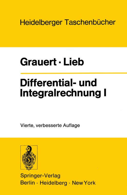 Cover-Bild Differential- und Integralrechnung I