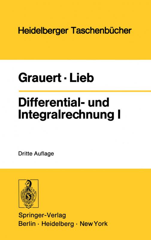 Cover-Bild Differential- und Integralrechnung I