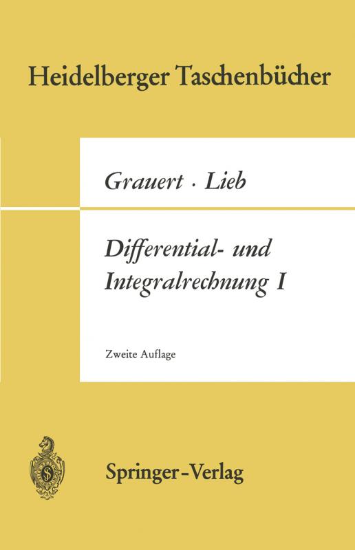 Cover-Bild Differential- und Integralrechnung I.