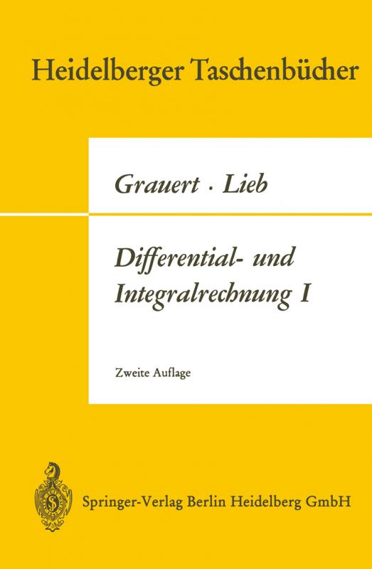 Cover-Bild Differential- und Integralrechnung I