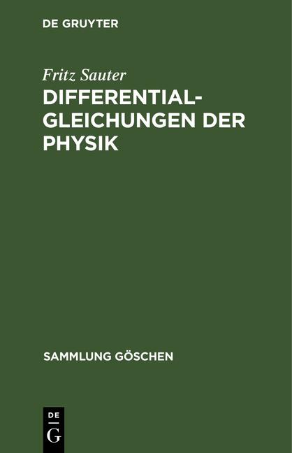 Cover-Bild Differentialgleichungen der Physik