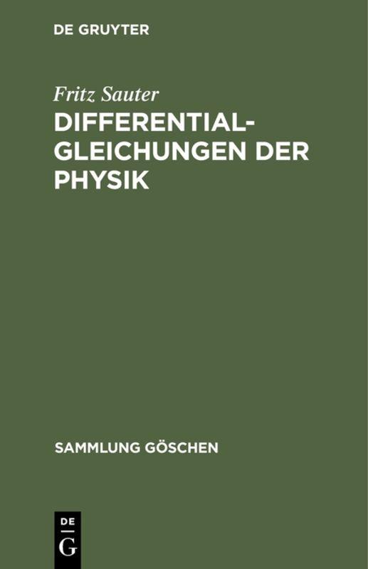 Cover-Bild Differentialgleichungen der Physik