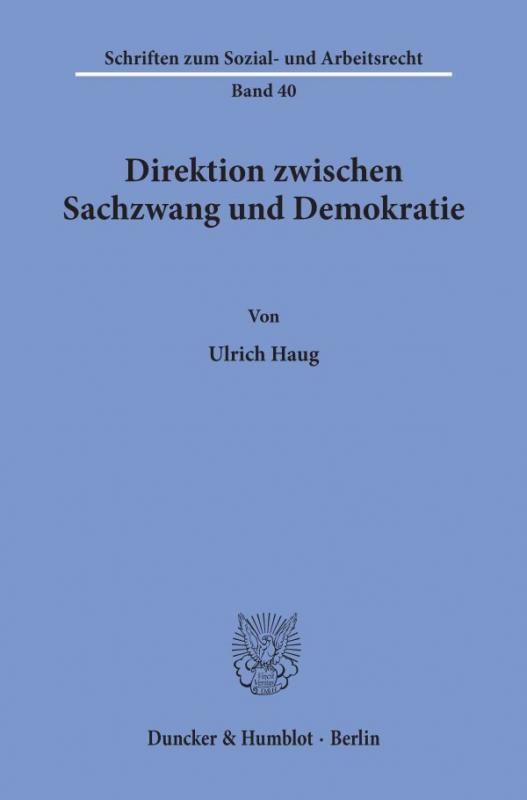 Cover-Bild Direktion zwischen Sachzwang und Demokratie.