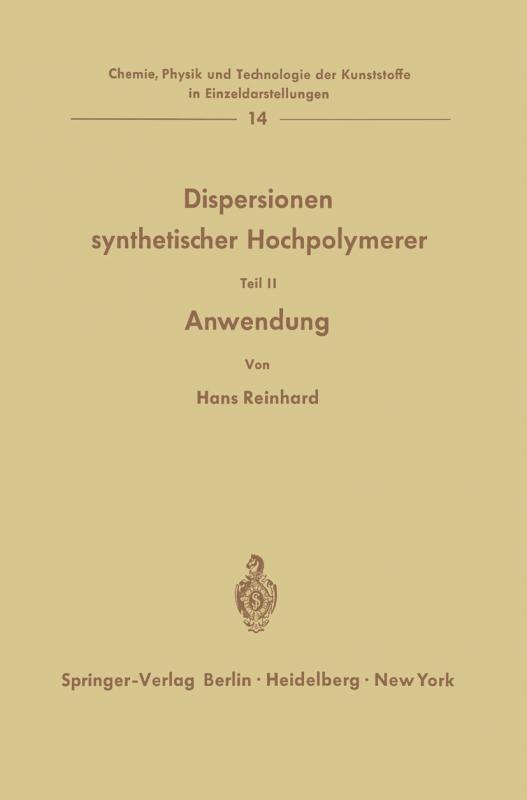 Cover-Bild Dispersionen synthetischer Hochpolymerer