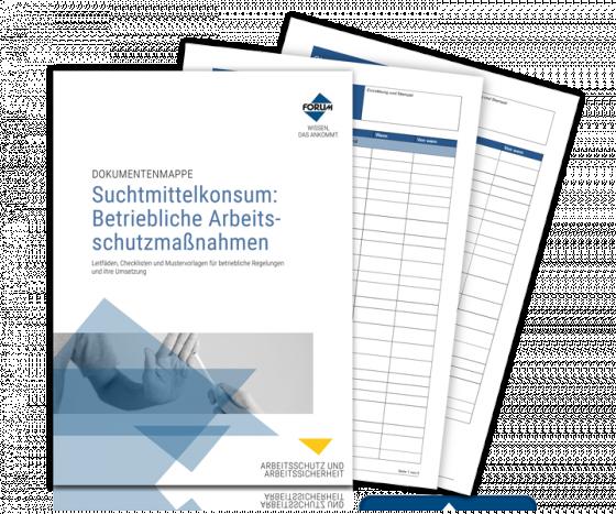 Cover-Bild Dokumentenmappe Suchtmittelkonsum: Betriebliche Arbeitsschutzmaßnahmen