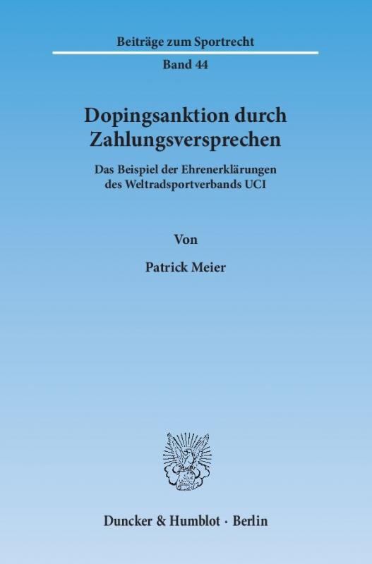 Cover-Bild Dopingsanktion durch Zahlungsversprechen.