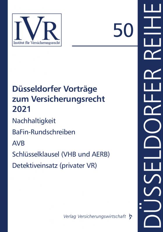 Cover-Bild Düsseldorfer Vorträge zum Versicherungsrecht 2021