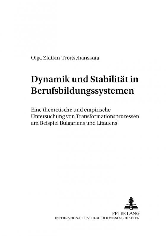 Cover-Bild Dynamik und Stabilität in Berufsbildungssystemen