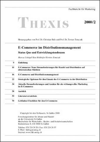 Cover-Bild E-Commerce im Distributionsmanagement - Status Quo und Entwicklungstendenzen