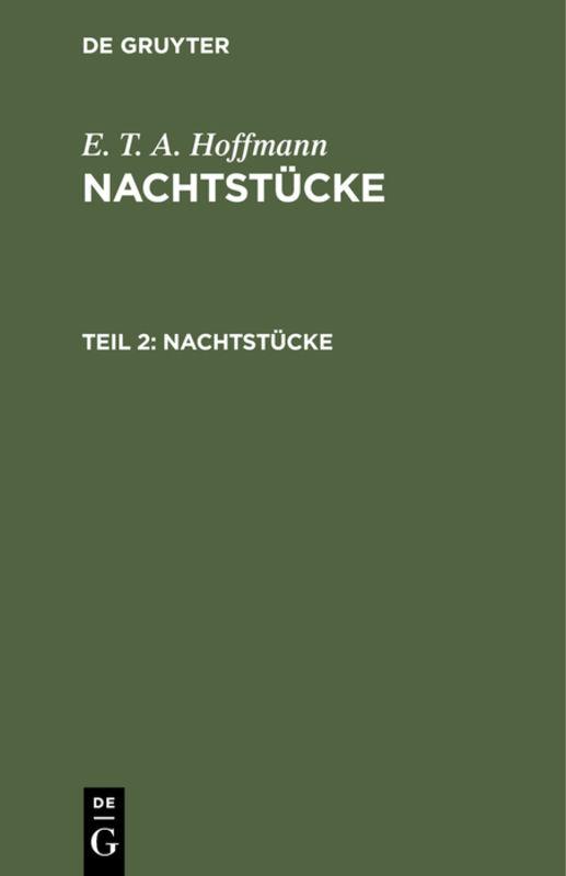 Cover-Bild E. T. A. Hoffmann: Nachtstücke / Nachtstücke