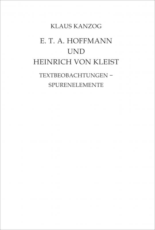 Cover-Bild E. T. A. Hoffmann und Heinrich von Kleist