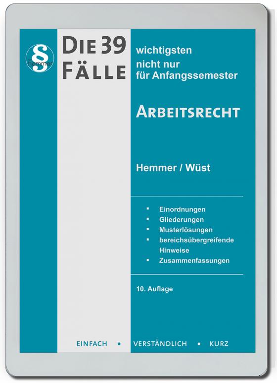 Cover-Bild eBook Die 39 wichtigsten Fälle Arbeitsrecht