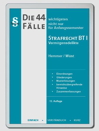 Cover-Bild eBook Die 44 wichtigsten Fälle Strafrecht BT I