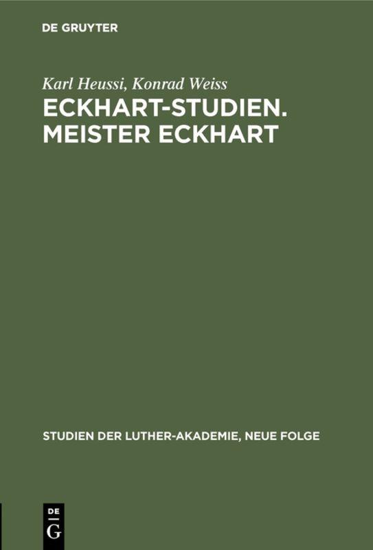 Cover-Bild Eckhart-Studien. Meister Eckhart