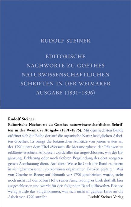Cover-Bild Editorische Nachworte zu Goethes Naturwissenschaftlichen Schriften in der Weimarer Ausgabe (1891-1896)