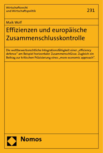 Cover-Bild Effizienzen und europäische Zusammenschlusskontrolle
