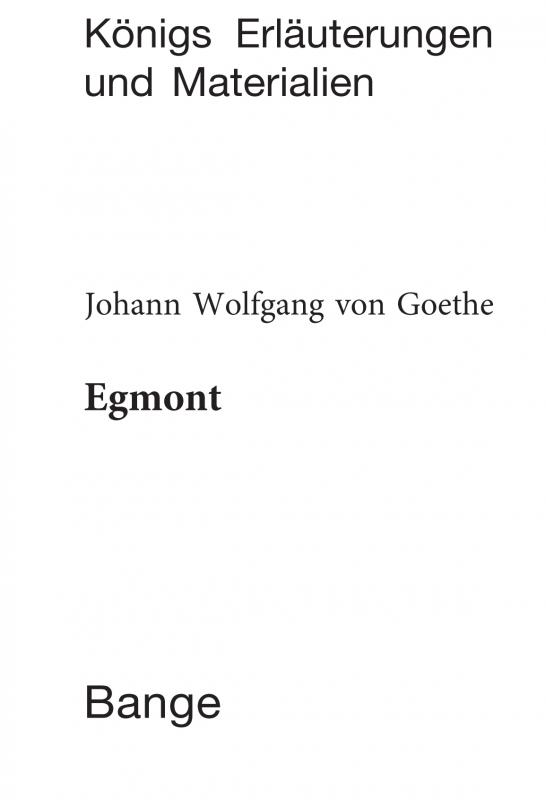 Cover-Bild Egmont. Textanalyse und Interpretation.