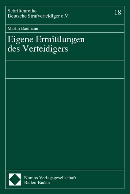 Cover-Bild Eigene Ermittlungen des Verteidigers