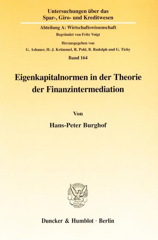 Cover-Bild Eigenkapitalnormen in der Theorie der Finanzintermediation.