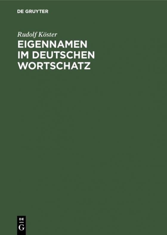 Cover-Bild Eigennamen im deutschen Wortschatz