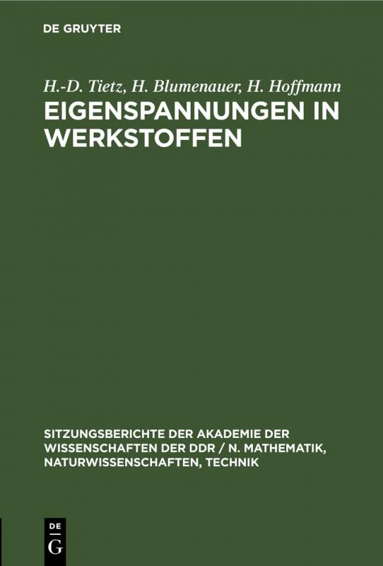 Cover-Bild Eigenspannungen in Werkstoffen