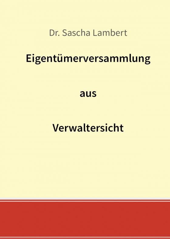 Cover-Bild Eigentümerversammlung aus Verwaltersicht