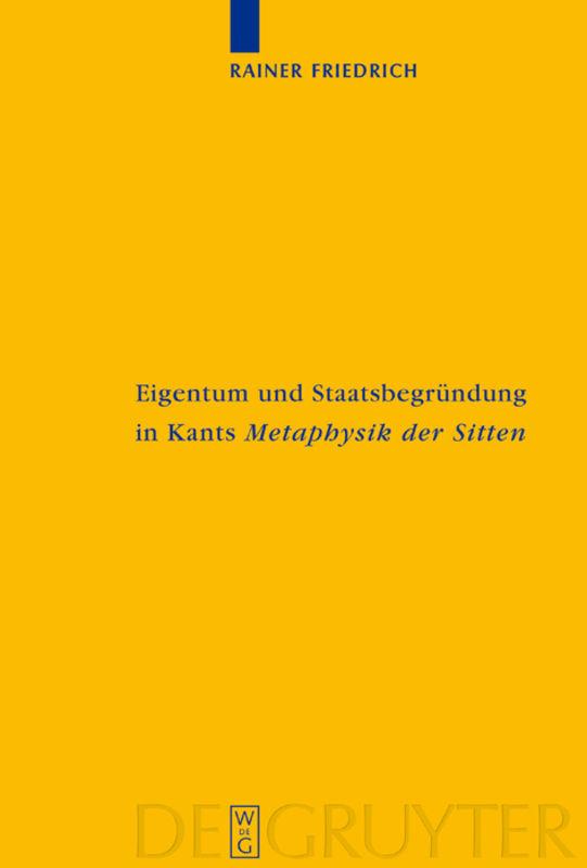 Cover-Bild Eigentum und Staatsbegründung in Kants 'Metaphysik der Sitten'