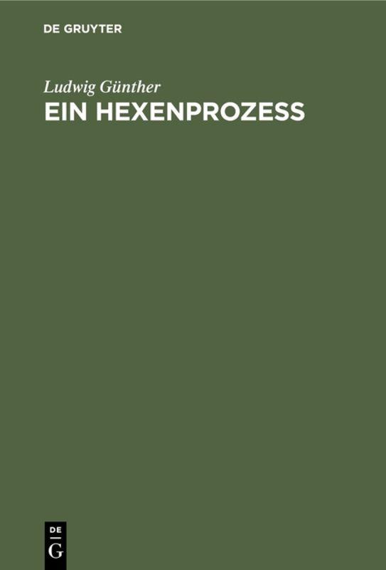 Cover-Bild Ein Hexenprozeß