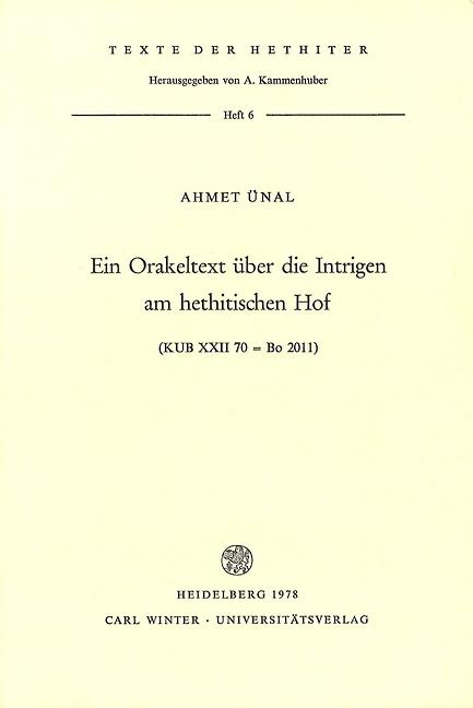 Cover-Bild Ein Orakeltext über die Intrigen am hethitischen Hof