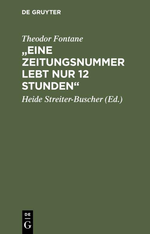 Cover-Bild "Eine Zeitungsnummer lebt nur 12 Stunden"