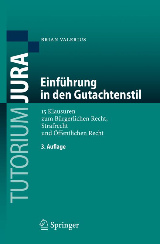 Cover-Bild Einführung in den Gutachtenstil