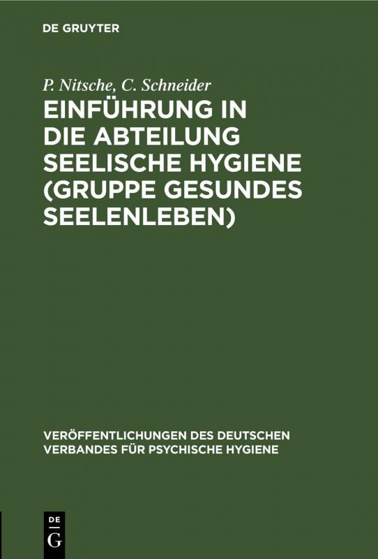 Cover-Bild Einführung in die Abteilung Seelische Hygiene (Gruppe Gesundes Seelenleben)