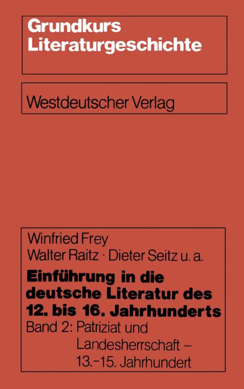 Cover-Bild Einführung in die deutsche Literatur des 12. bis 16. Jahrhunderts