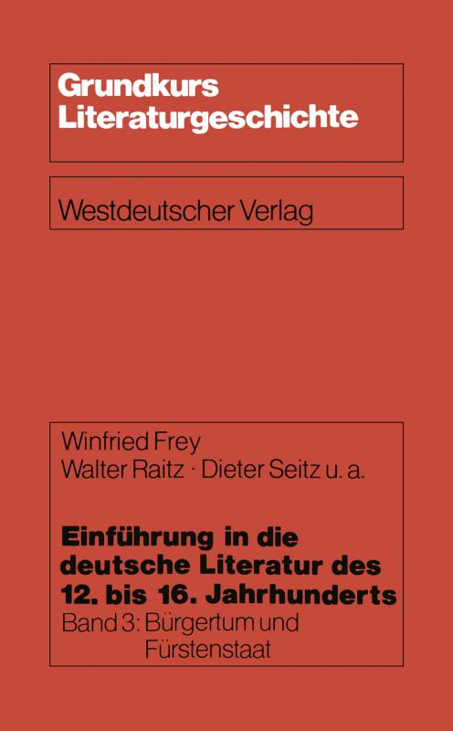 Cover-Bild Einführung in die deutsche Literatur des 12. bis 16. Jahrhunderts