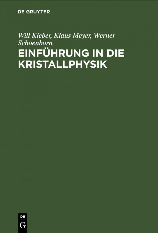 Cover-Bild Einführung in die Kristallphysik