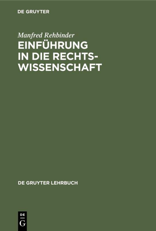 Cover-Bild Einführung in die Rechtswissenschaft