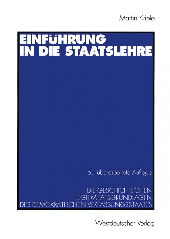 Cover-Bild Einführung in die Staatslehre