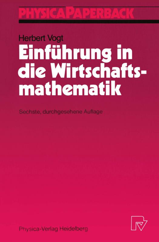 Cover-Bild Einführung in die Wirtschaftsmathematik