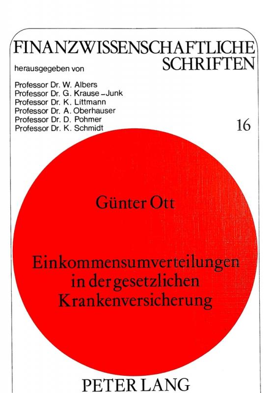 Cover-Bild Einkommensumverteilungen in der gesetzlichen Krankenversicherung