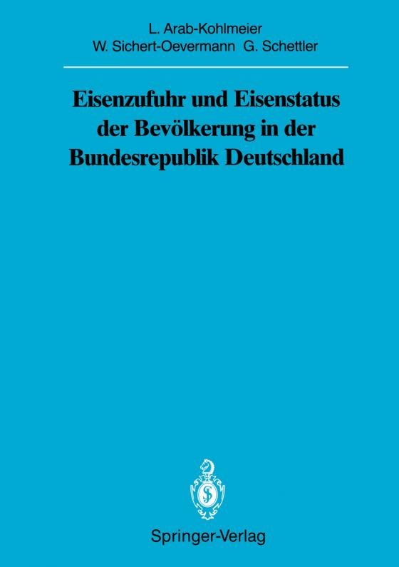 Cover-Bild Eisenzufuhr und Eisenstatus der Bevölkerung in der Bundesrepublik Deutschland