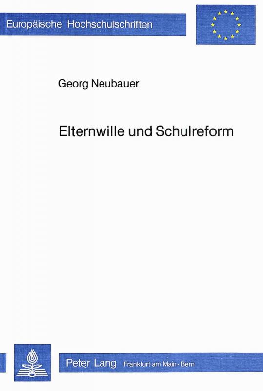 Cover-Bild Elternwille und Schulreform