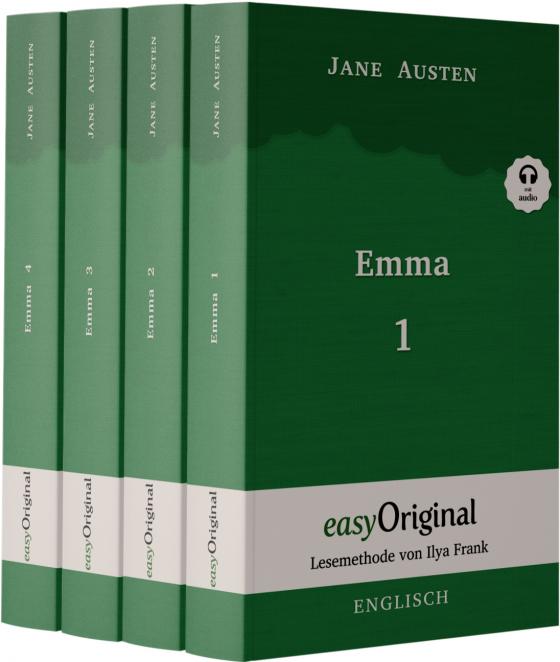 Cover-Bild Emma - Teile 1-4 (Buch + 4 MP3 Audio-CD) - Lesemethode von Ilya Frank - Zweisprachige Ausgabe Englisch-Deutsch