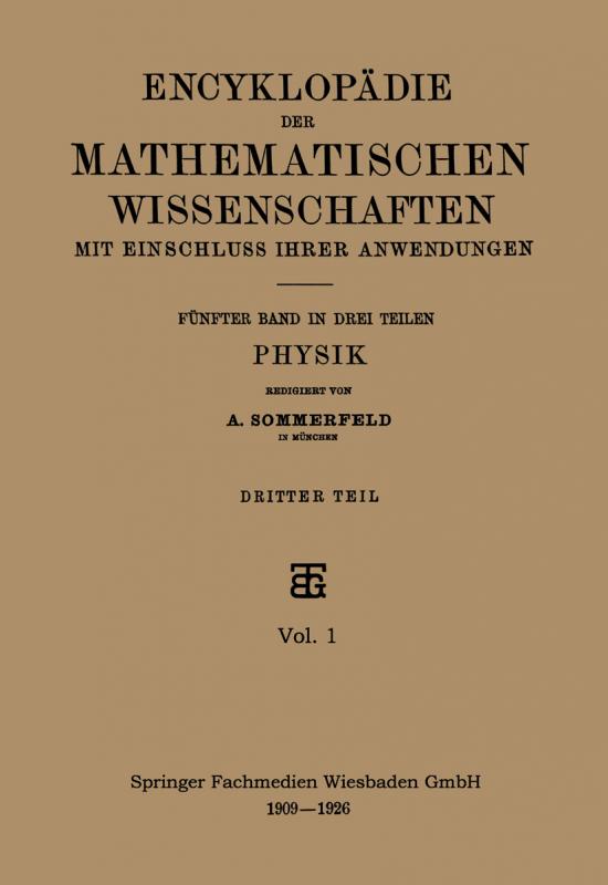 Cover-Bild Encyklopädie der Mathematischen Wissenschaften mit Einschluss ihrer Anwendungen