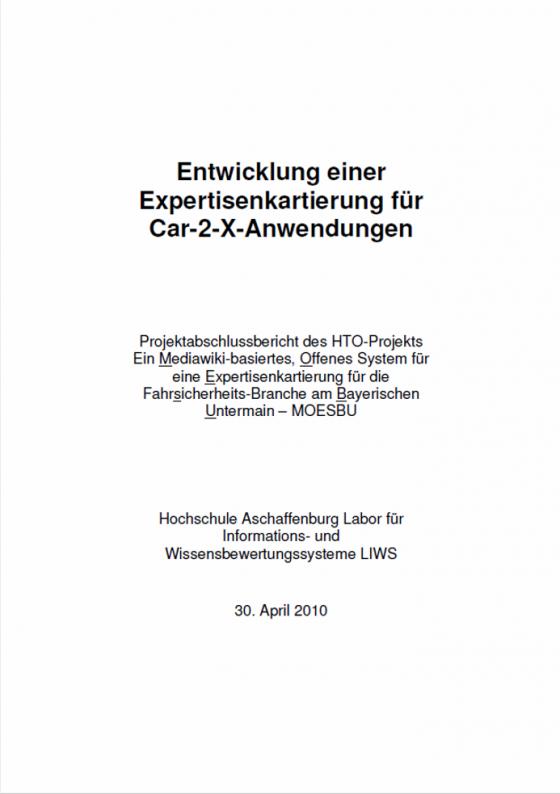 Cover-Bild Entwicklung einer Expertisenkartierung für Car-2-X-Anwendungen