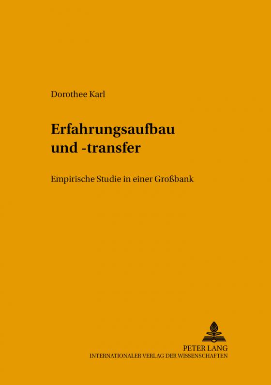 Cover-Bild Erfahrungsaufbau und -transfer