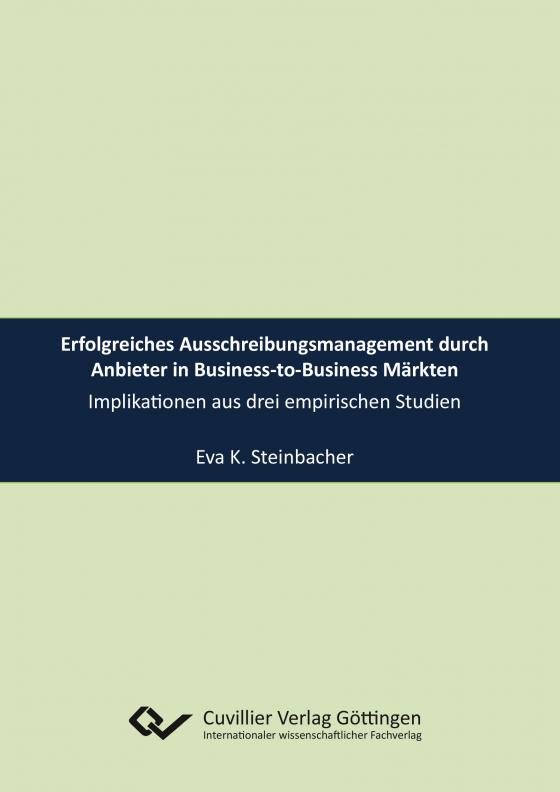 Cover-Bild Erfolgreiches Ausschreibungsmanagement durch Anbieter in Business-to-Business Märkten