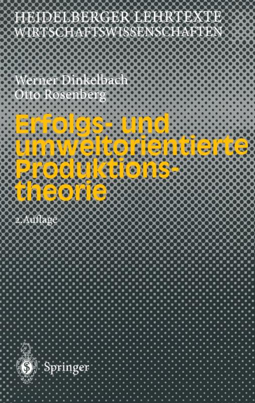 Cover-Bild Erfolgs- und umweltorientierte Produktionstheorie