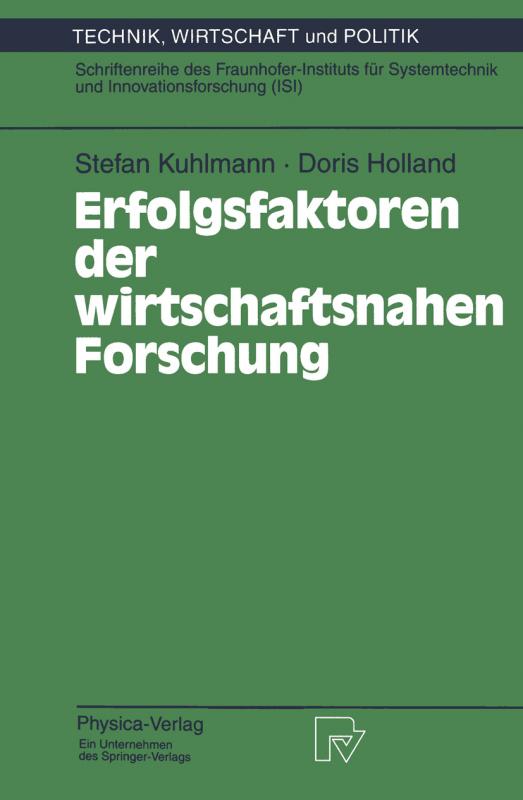 Cover-Bild Erfolgsfaktoren der wirtschaftsnahen Forschung