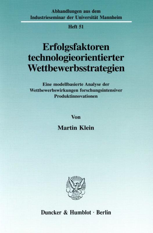 Cover-Bild Erfolgsfaktoren technologieorientierter Wettbewerbsstrategien.